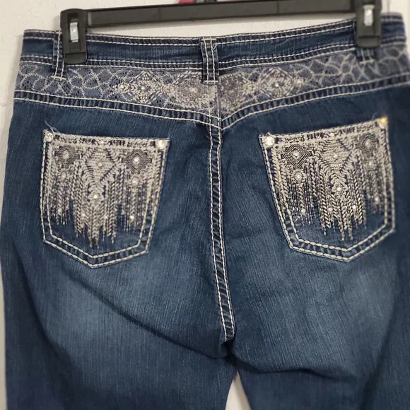 Reba Dark Blue Straight Leg Jeans - Picture 3 of 8